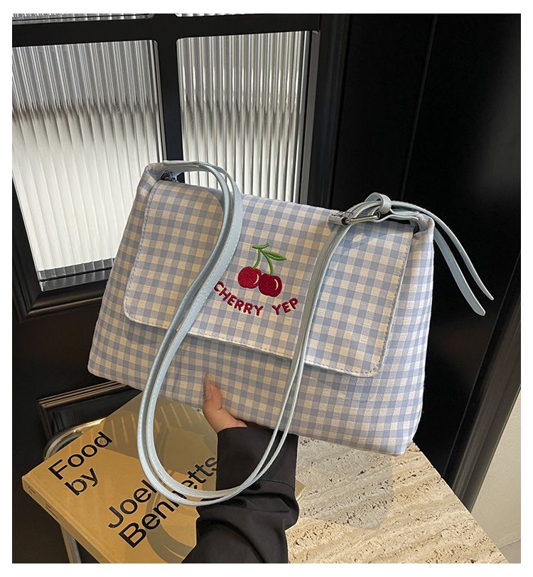 Canvas Tote Bag voor dames, grote capaciteit, geruite schoudertas, stijlvolle, veelzijdige casual werktas_voghion.com