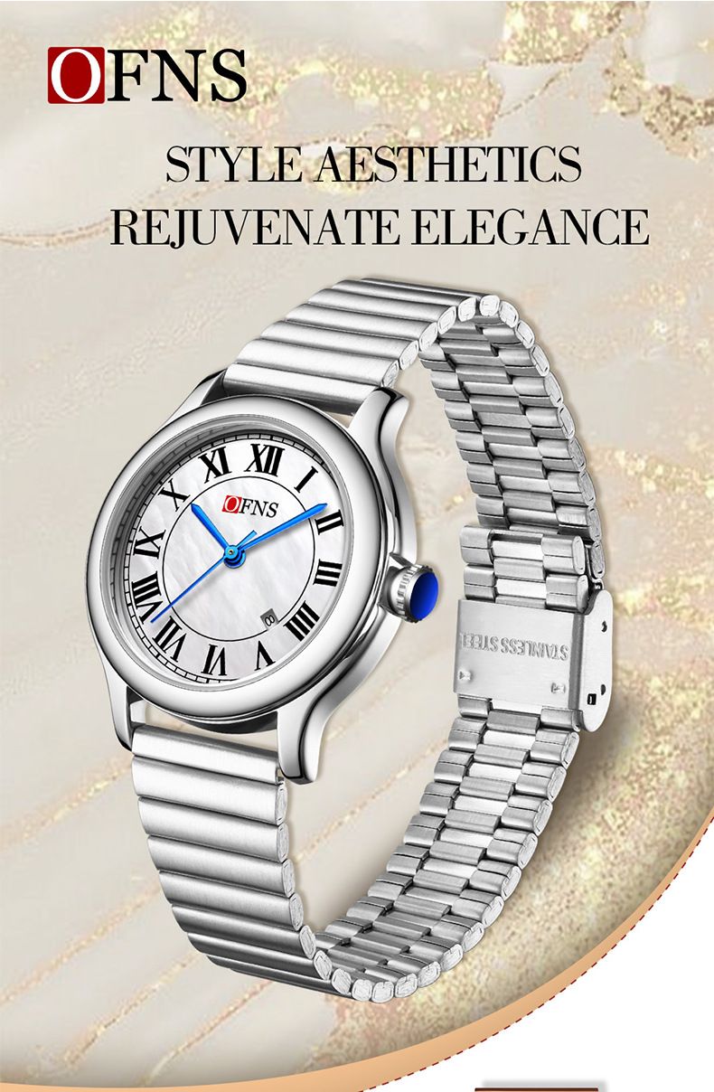 Women's Watch Retro Scale Light Luxury Women's Watch Round Waterproof Calendar Quartz Watch_voghion.com