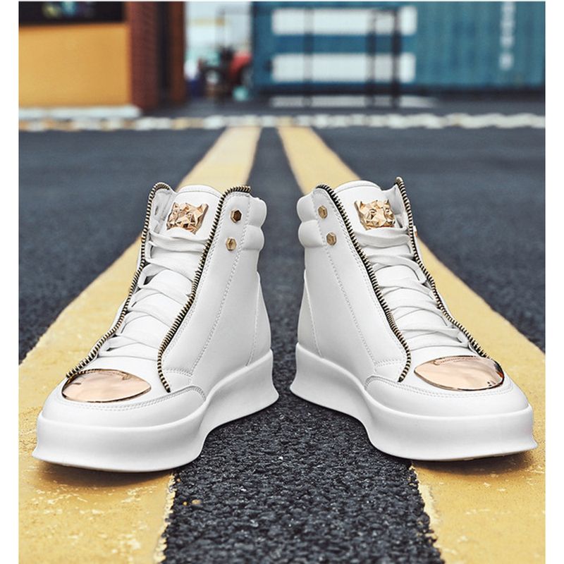 2024 Primavera Nuovo Martin High Top Board Metal Casual Pelle Stivali Uomo Stile Coreano Street Dance Scarpe_voghion.com