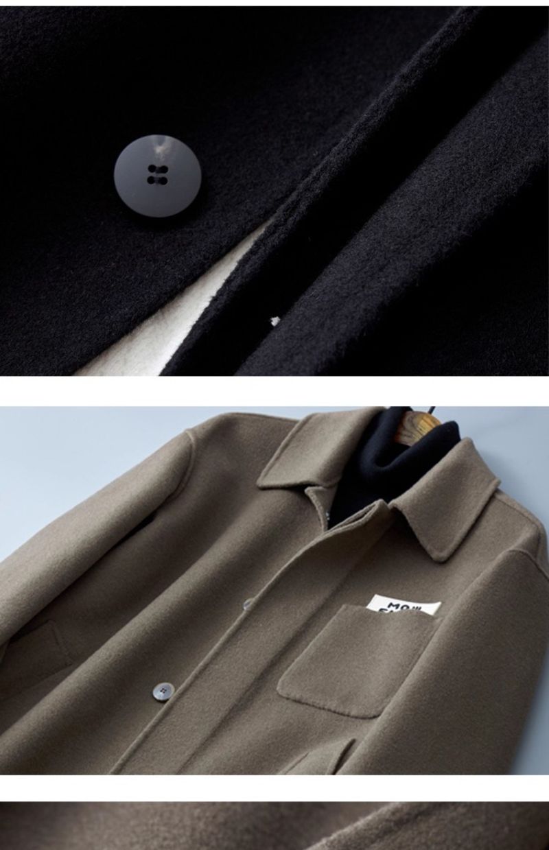 Double-Sided Wool Cashmere Mid-Length Autumn Casual High-End Woolen Trench Coat Men's Fashion_voghion.com