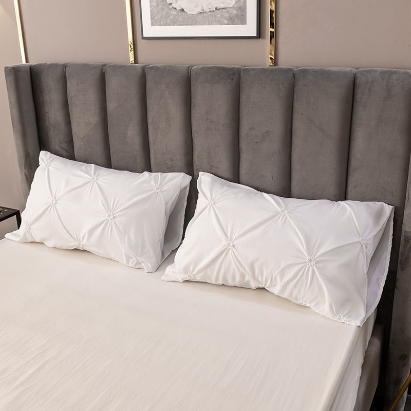 3-Piece Solid Color Flannel Duvet Cover Set - Embossed Jacquard Design Premium Brushed Cotton Bedding For Cozy Sleep_voghion.com