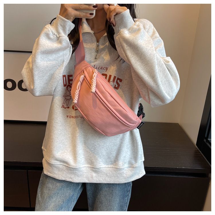Borsa a tracolla in nylon alla moda per le donne, borsa a tracolla in tela, marsupio casual, marsupio sportivo a mezzaluna_voghion.com