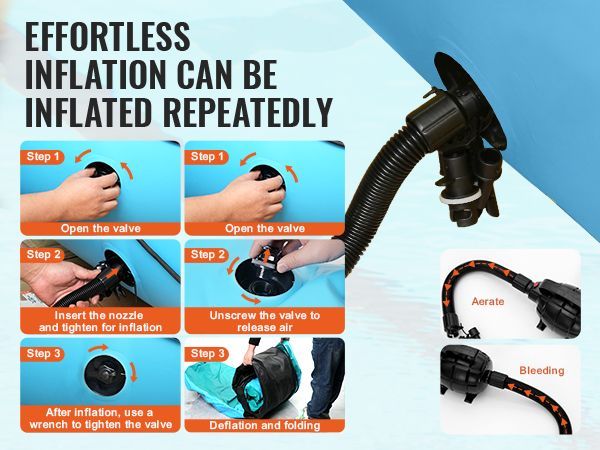 VEVOR Inflatable Water Bouncer, 6.5ft Recreational Water Trampoline, Portable Bounce Swim Platform With 3-Step Ladder & Electric Air Pump, Kids Adults Floating Rebounder For Pool, Lake, Water Sports_voghion.com