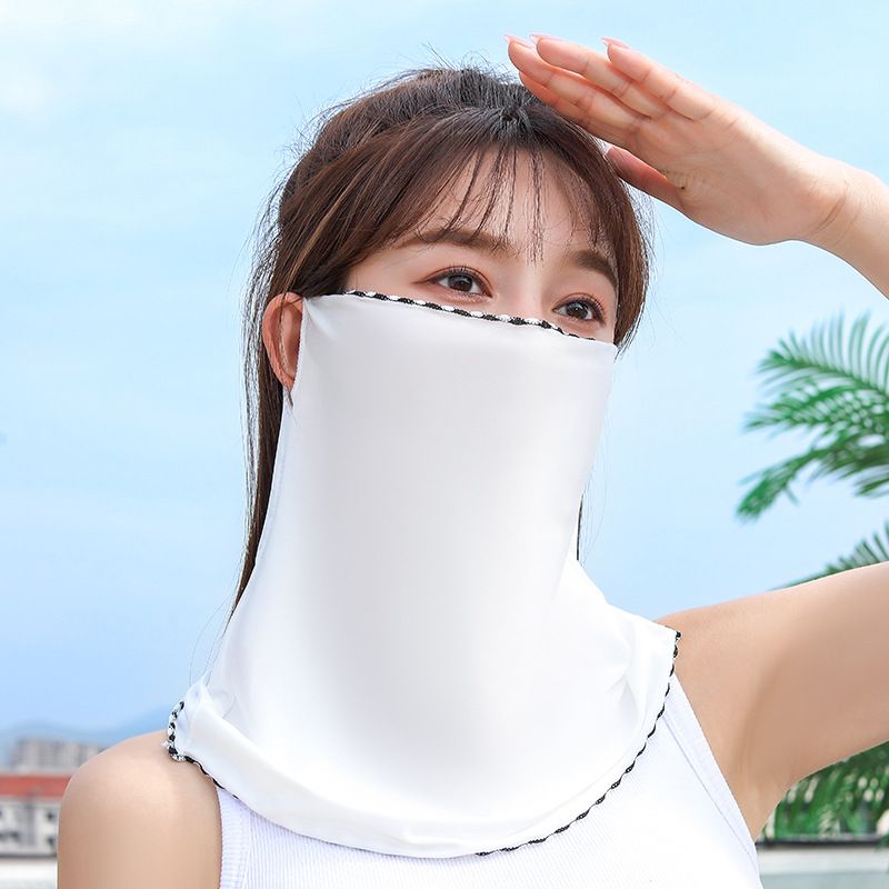 LazyZoom Protection solaire d'extérieur, protège-cou, pare-soleil, écharpe d'été en soie glacée, serviette de visage respirante_voghion.com