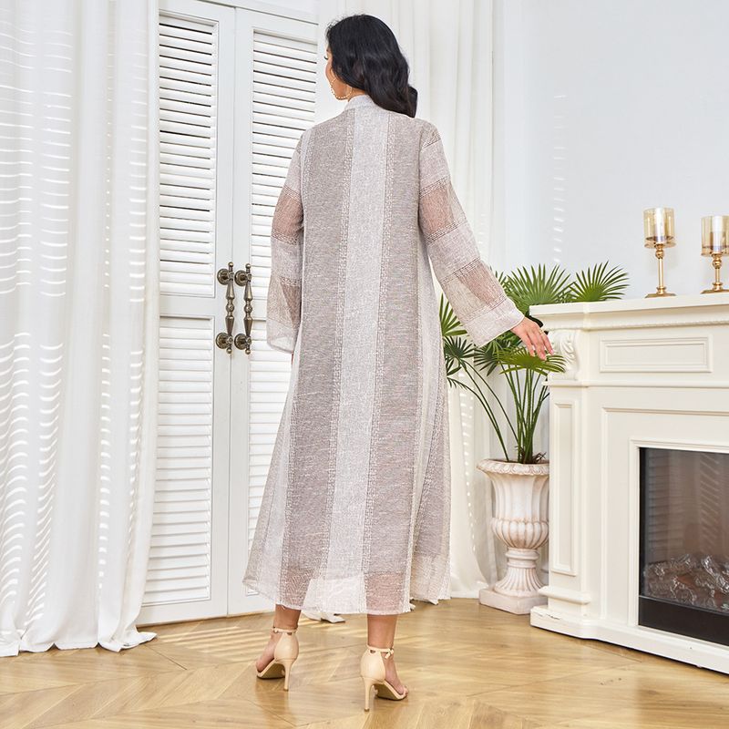 Bead Fashion Muçulmano Kaftan Vestido de malha saudita Jalabiya_voghion.com