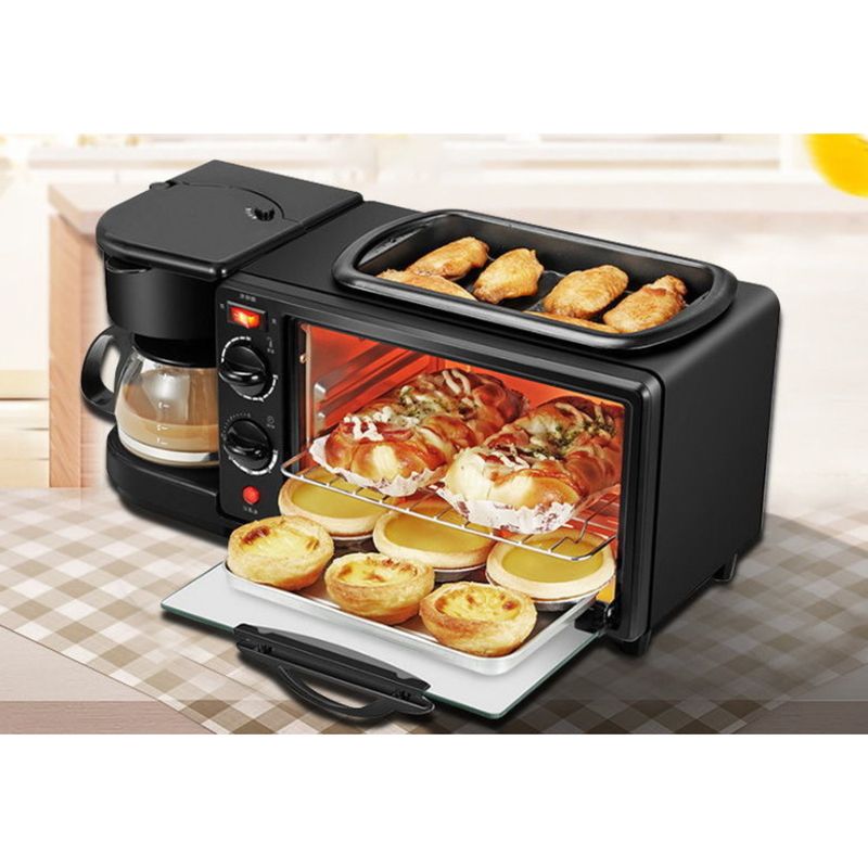 Machine à petit-déjeuner trois en un multifonction sandwich, toast, pain, four électrique, appareils électroménagers, cadeaux,_voghion.com