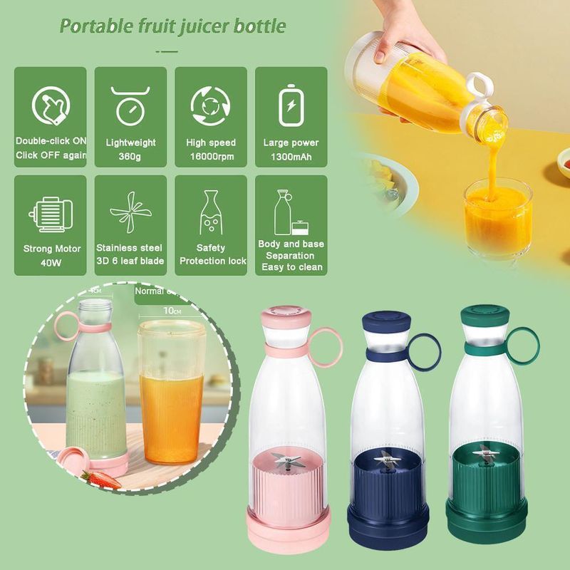 1Pcs Useful Portable Electric Mini Blender Mixer Shaker Bottle USB Rechargeable Fruit Juicer_voghion.com