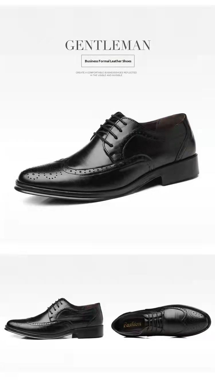 Chaussures homme Voyage Business Brogue en cuir sculpté, style britannique, pour le travail au bureau ou les loisirs, grandes tailles._voghion.com