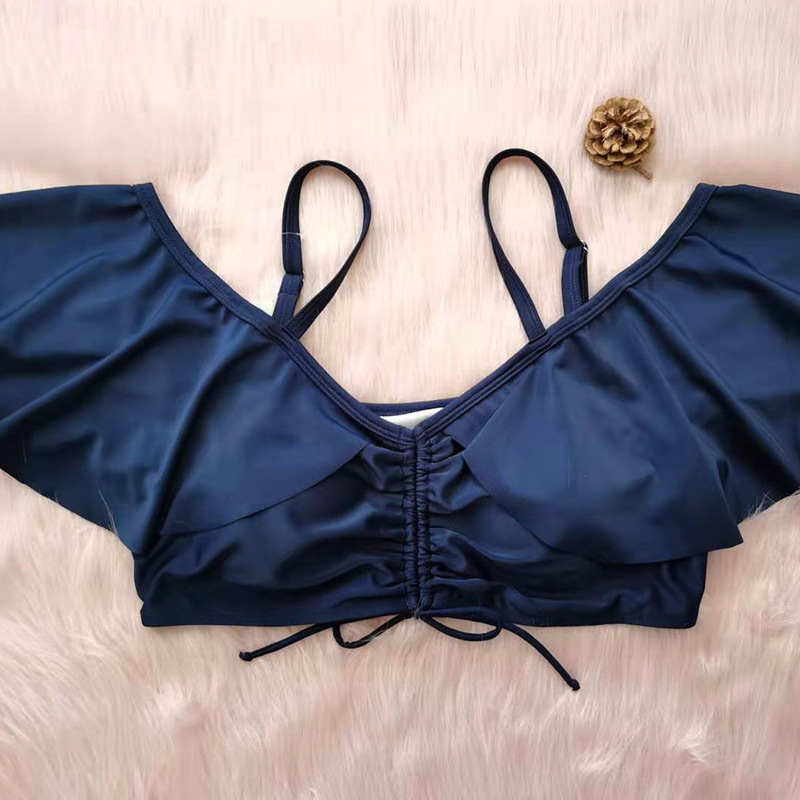 costume da bagno da donna a vita alta con reggicalze monospalla con volant e coulisse di grandi dimensioni diviso_voghion.com