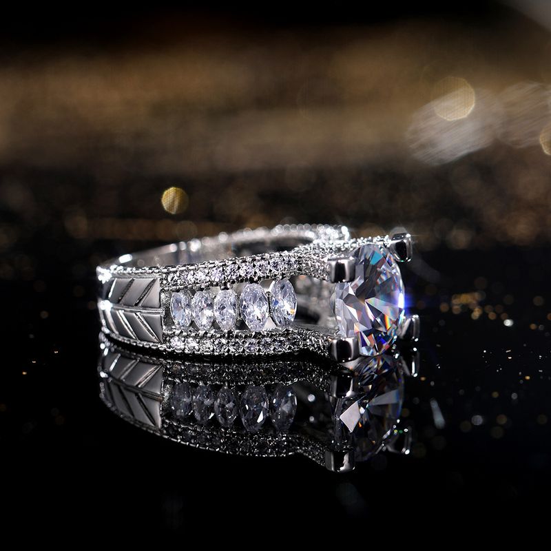 Cao Shi Fashion Anello da donna in rame con zircone per proposta di fidanzamento_voghion.com