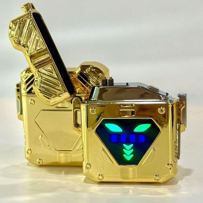 Mecha Power Bank With Dual Arc Windproof Lighter | Creative Multifunctional Charger Gift_voghion.com
