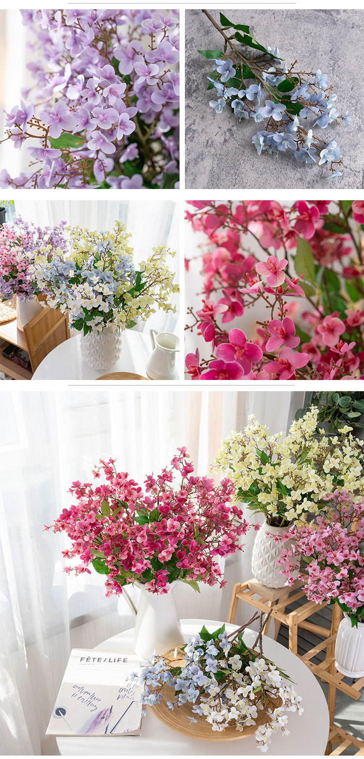 Piccolo fiore di dafne lilla simulazione fiore decorazione per la casa fiore tenuto in mano rosa parete_voghion.com