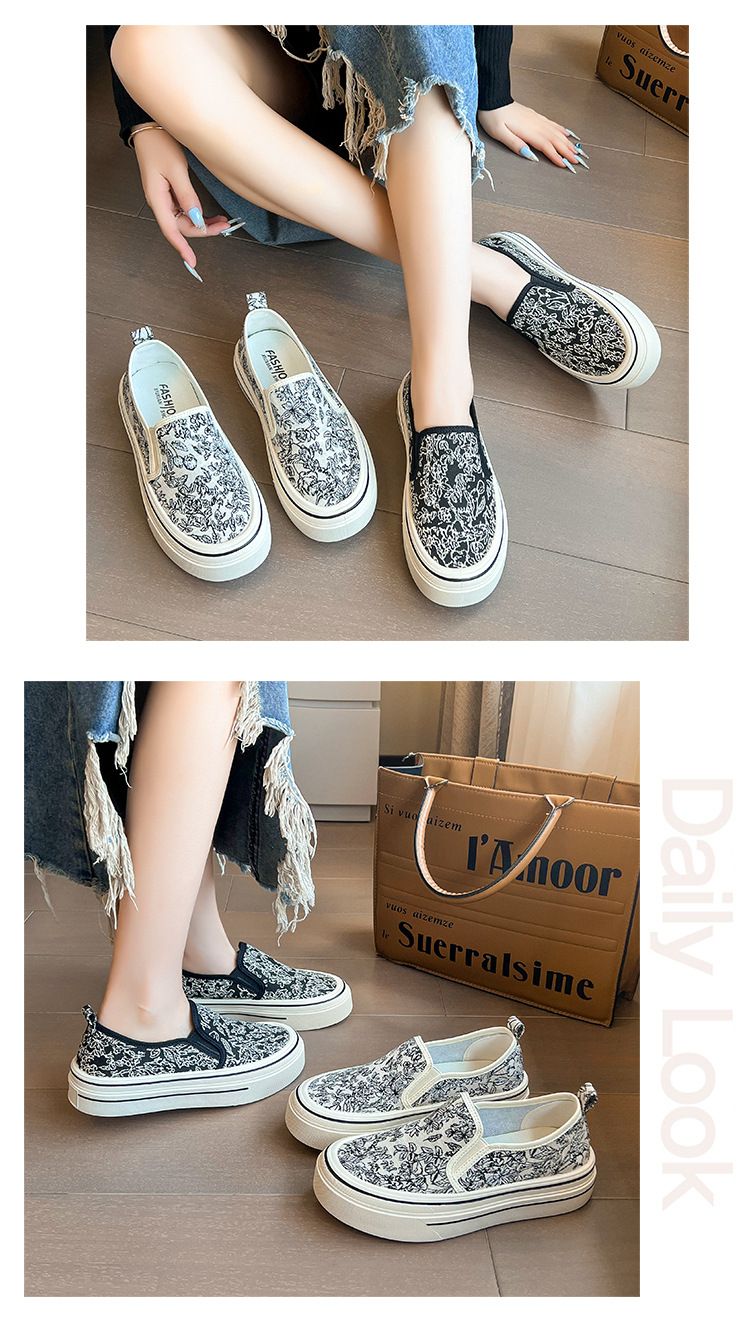 Spring New Women's Flat-soled Single Shoes Lightweight Platform Canvas Shoes Internet Celebrity Fashion Out Of The Street Versatile_voghion.com