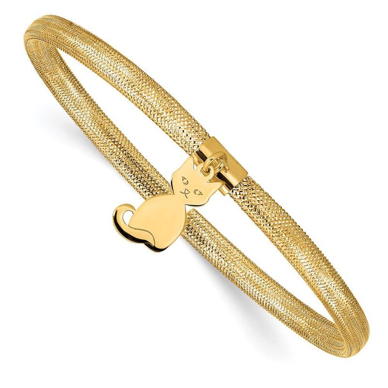 14K Cat Stretch Mesh Bracelet_voghion.com