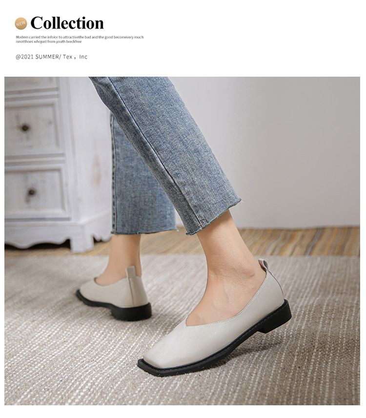 Sinn für Design neue flache Schuhe Französisch Retro Lederschuhe Loafer Low Heels große Größe Mokassins Damen Oma Schuhe_voghion.com