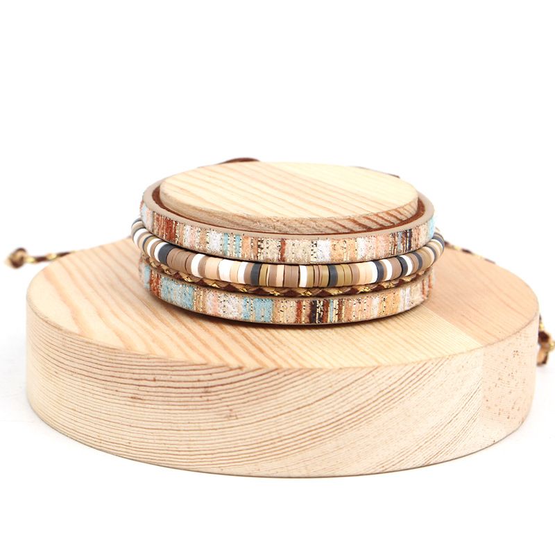 Bohemian Leather Cord Bracelet PU Adjustable Couple Wristband Jewelry Accessories_voghion.com