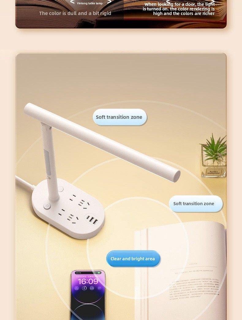 Kreative USB-Buchse LED Augenschutz Student Studie Lesen Schreibtisch Schlafsaal Schlafzimmer Nachttischlampe_voghion.com