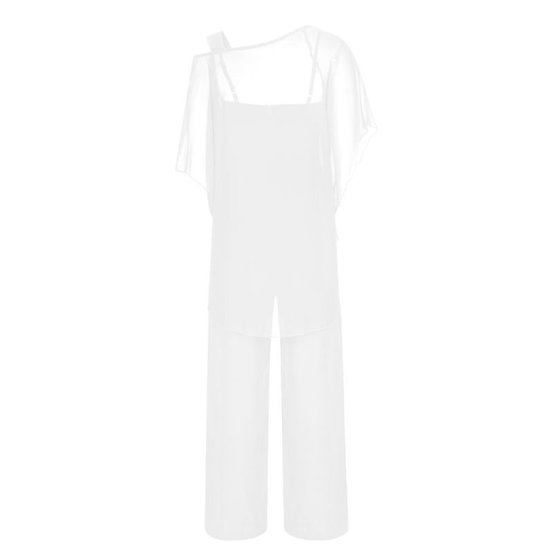 Ensemble deux pièces pour femme, chemisier sexy à épaules dénudées et manches mi-chauve-souris, pantalon ample à jambe large, NMD-6666_voghion.com