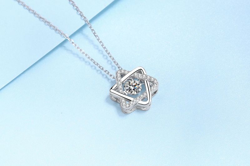 Tancise 0,5 Karat Echt Moissanite Hexagramm Stern Anhänger Halskette Für Frauen Sterling Silber Hochzeit Partei Schmuck_voghion.com