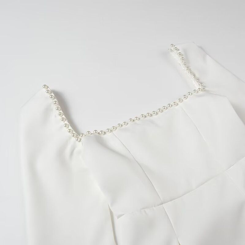 Women's 2024 Summer New Style Square Collar Waist Short A-line Dress_voghion.com