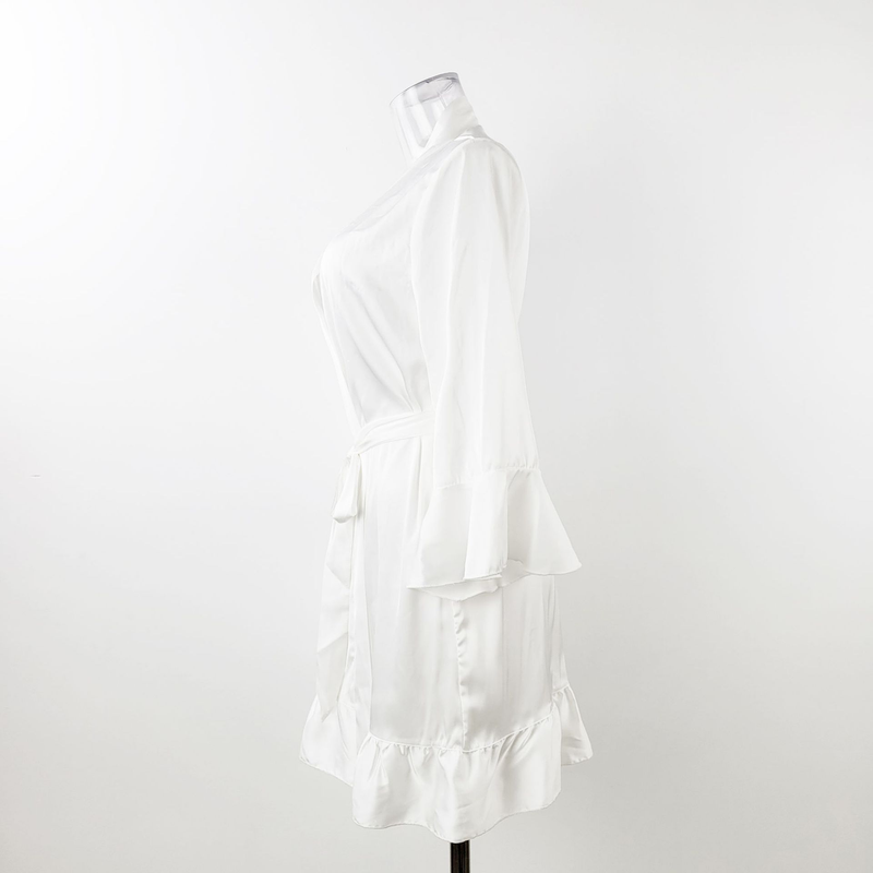 Men's Sleep Secret Love Orange Brand Temptation Private Room Sexy Pajamas Pure Desire Simulated Silk Lotus Leaf Cuffs Cardigan Outer Robe Nightgown_voghion.com