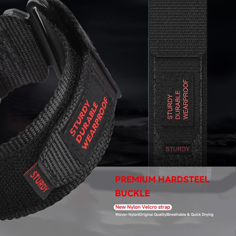 Velegnet til Samsung Galaxy Watch Ultra Metal Connector Velcro Sports Nylon Loop Flettet Rem_voghion.com