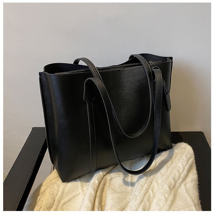 Grands sacs pour femmes automne et hiver 2021, nouveau style coréen, tendance, simple, grande capacité, en cuir souple, sac à bandoulière décontracté et polyvalent_voghion.com