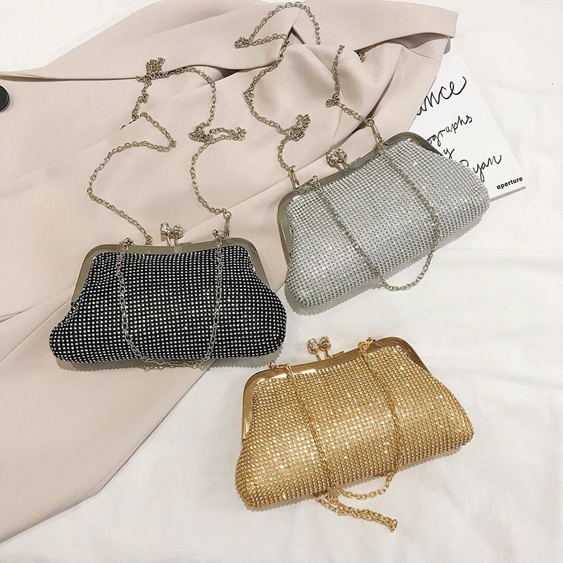 Piccola borsa da sera in rete con strass, da donna, di Niche, lucida, per abiti da festa_voghion.com