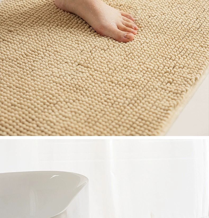 Chenille-Badezimmerteppich – Superweiche und saugfähige, rutschfeste Bodenmatte für Schlafzimmer und Badezimmer. Plüschige Mikrofaser mit schnelltrocknender Rückseite (50,8 x 76,2 cm)_voghion.com