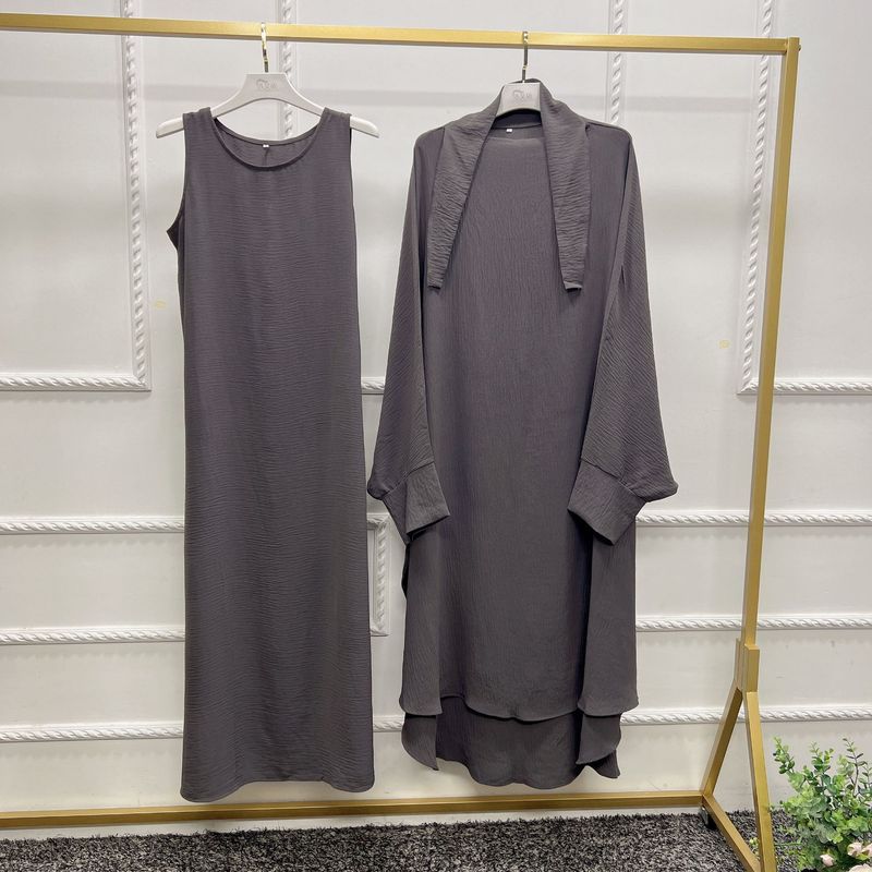 Verve Abaya Vêtements pour femmes musulmanes Dubaï Turquie Robe à manches chauve-souris Robe intérieure Ensemble deux pièces_voghion.com