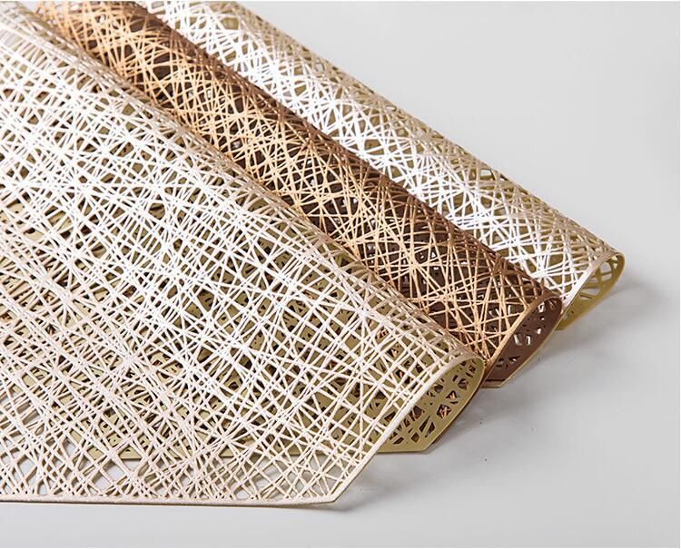 PVC Amerikan Servis Matı Düz Renkli İçi Boş Sekizgen Batı Amerikan Servis Matı Yaratıcı Yalıtım Pedi Basit Ev Kaymaz Kase Matı_voghion.com