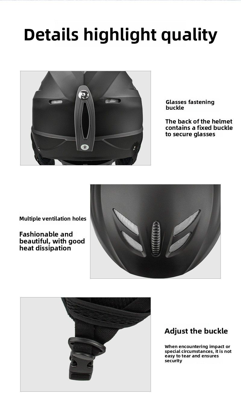 ABS Adult Ski Helmet Suitable For Single Double Board Indoor And Outdoor Skiing Sports_voghion.com