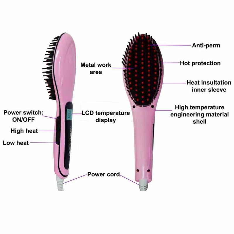 style does LCD not harm hair, ceramic electric splint straight hair beauty negative ion lazy massage comb_voghion.com