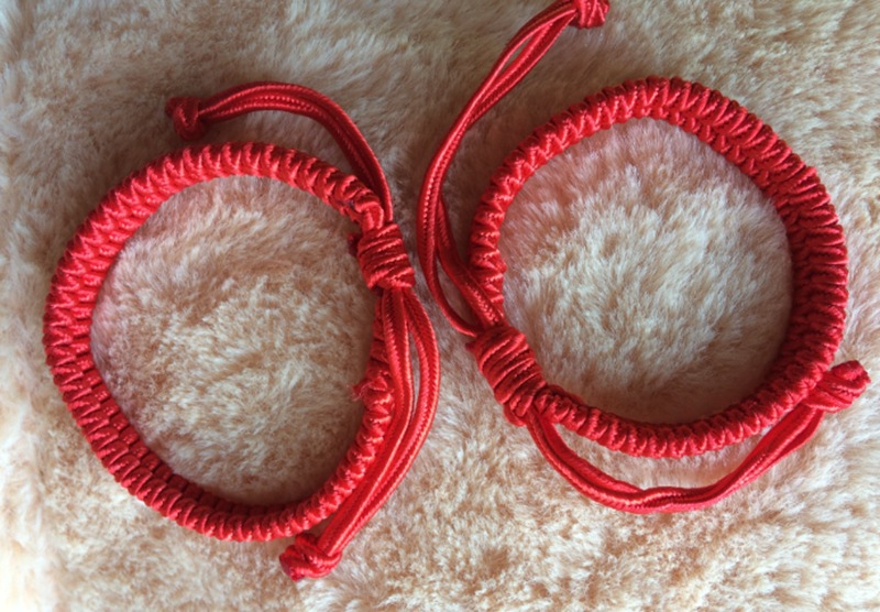 Bracciale fatto a mano in corda rossa con nodo cinese rosa per braccialetti da donna intrecciati con gioielli in corda rossa con trasferimento a otto nodi_voghion.com