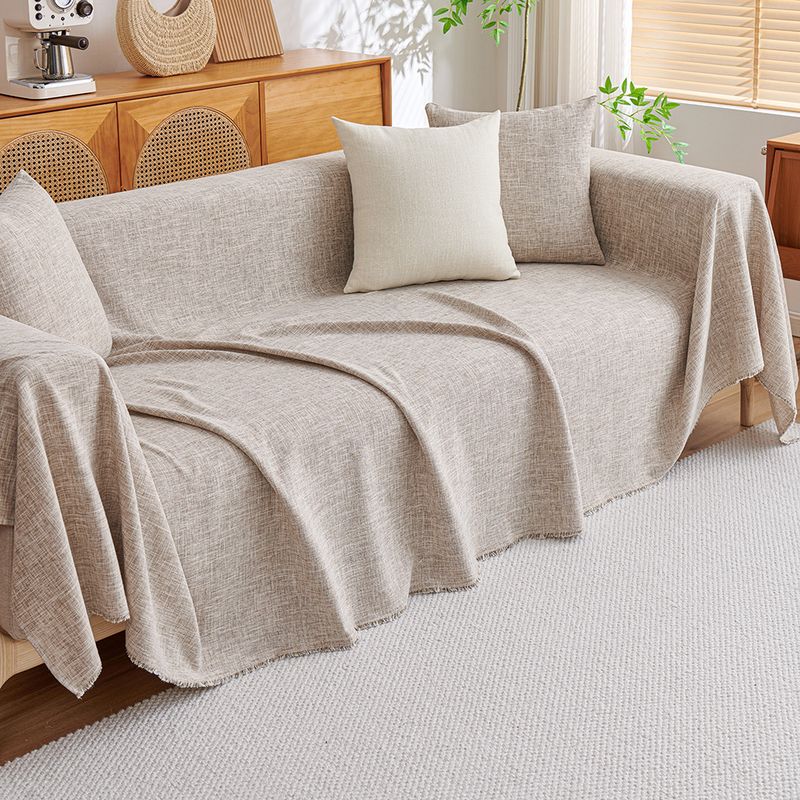 Minimalist Japanese Cotton And Linen Sofa Cover Pad Universal For All Seasons Non Slip Sofa Cover Blanket Full Cover Cover Cloth Stain Resistant_voghion.com