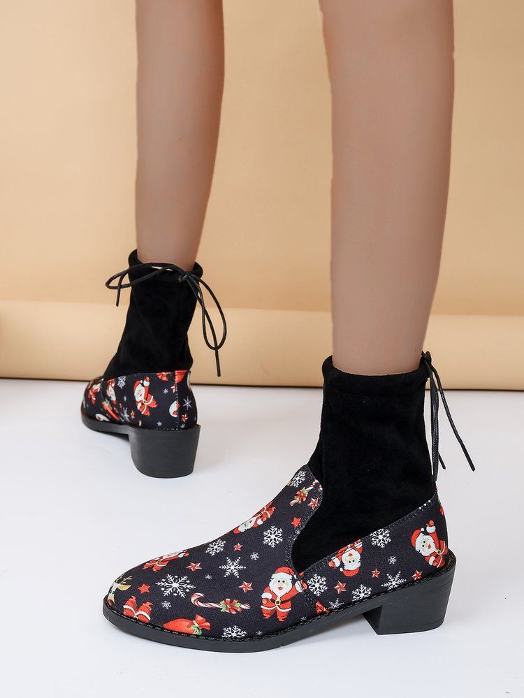 2024 herfst winter plus size suède korte voor dames vierkante hak en achterkant veter mode laarzen_voghion.com