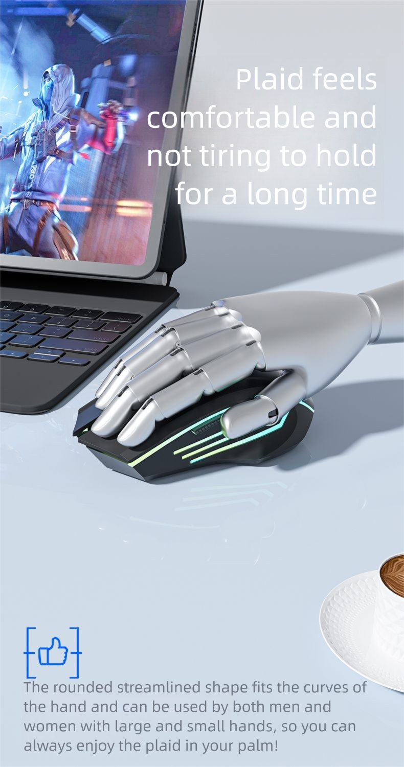 Bezprzewodowa mysz Bluetooth Cicha, akumulatorowa, biurowa, do gier e-sportowych, dla chłopców i dziewcząt, komputer, notebook, iPad, uniwersalna_voghion.com