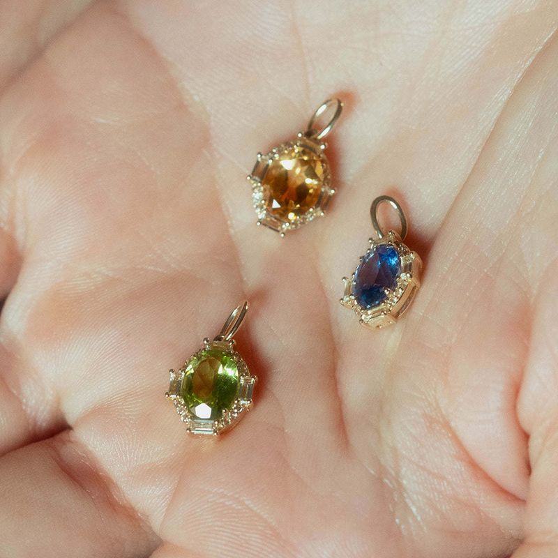 Collane in acciaio inossidabile con dodici pietre portafortuna, ciondolo fai da te con zirconi multipli e diamanti, ciondolo ovale esagonale_voghion.com