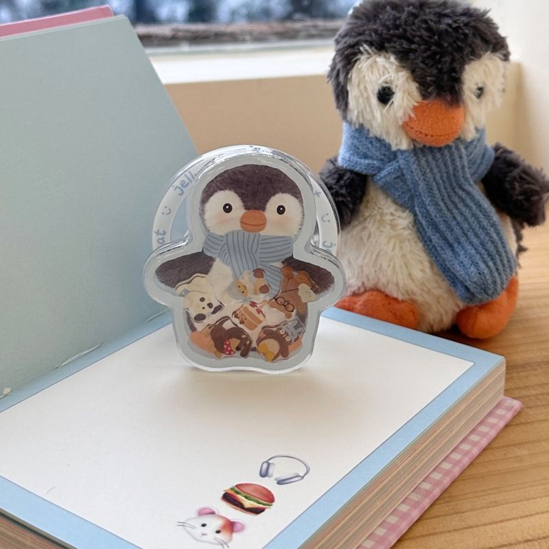 Support magnétique en forme de pingouin avec écharpe mignonne et musique oscillante, compatible avec iPhone 13, Promax, iPhone 15 et 14_voghion.com