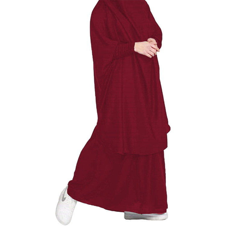 Women's solid color robe two-piece set_voghion.com