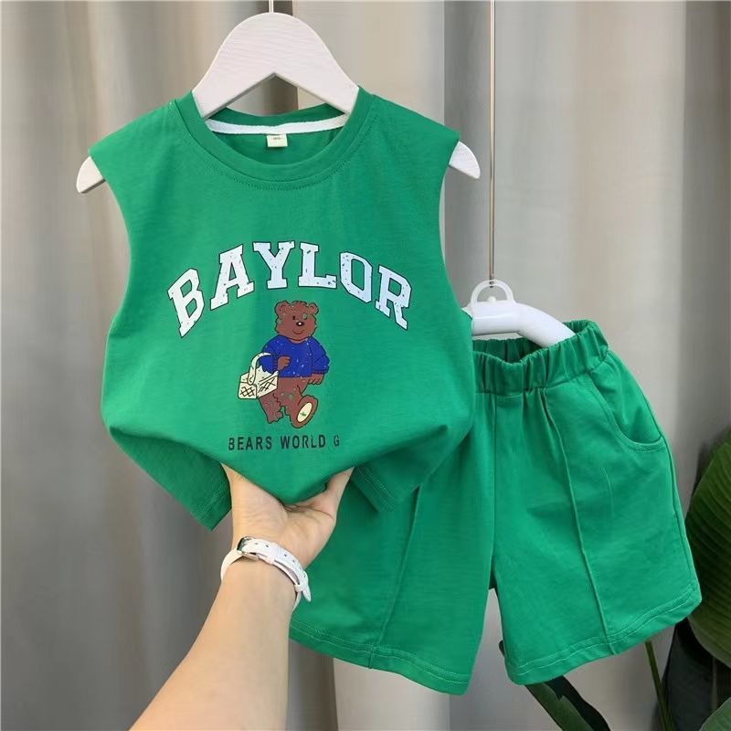 Madre e bambini Nuovo vestito da gilet per bambini, elegante, prepotente, estivo, per bambini, estivo, due pezzi_voghion.com