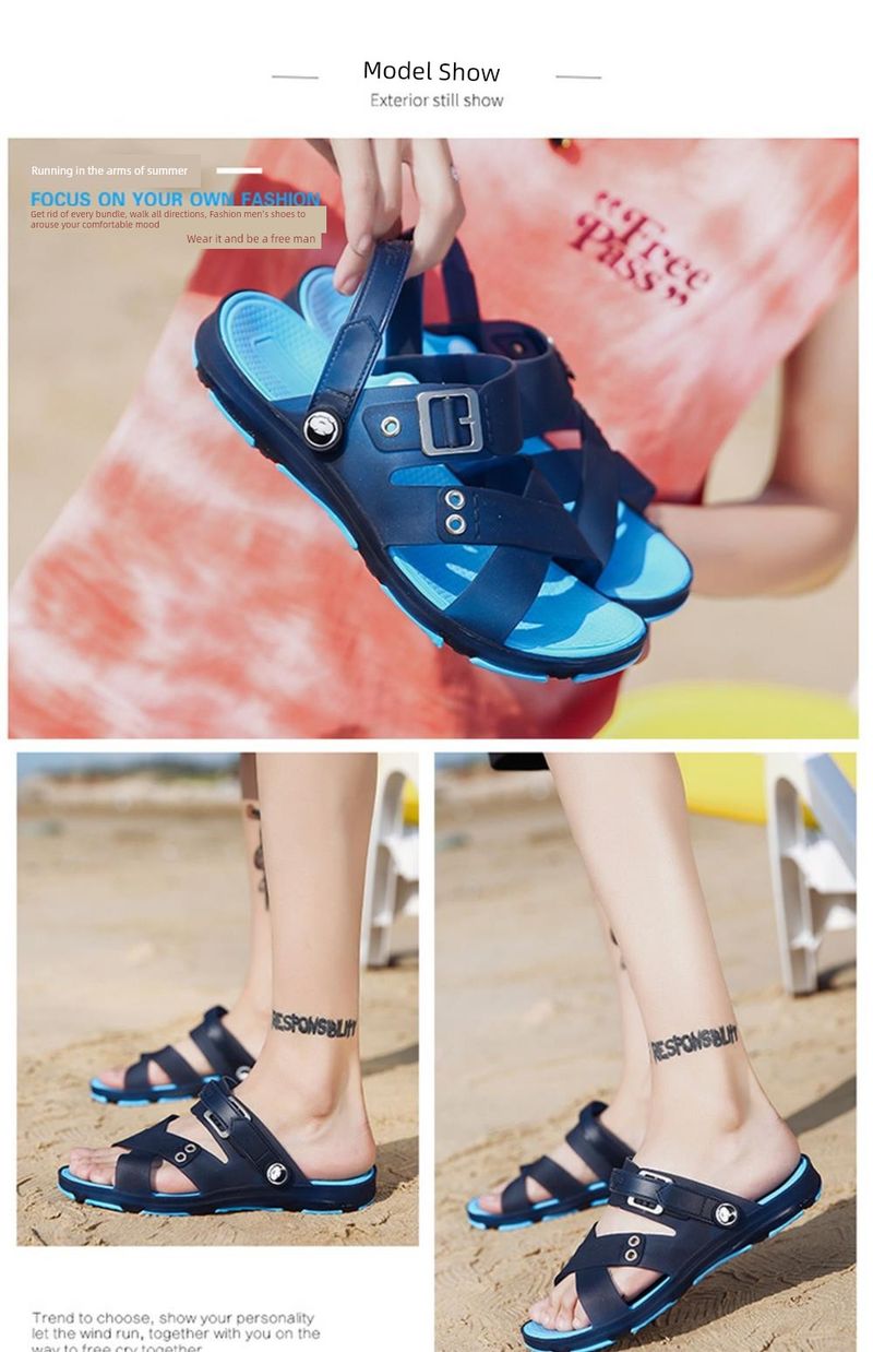 Ciabatte da spiaggia infradito da uomo, comode e comode, per guida all'aperto, sandali estivi antiscivolo, casual_voghion.com