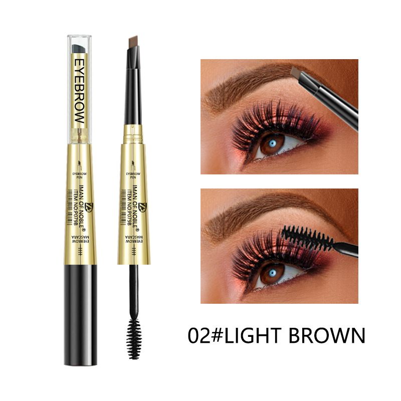double headed triangle eyebrow pencil natural curling lengthening thick mascara long lasting waterproof automatic rotating eyebrow pencil_voghion.com
