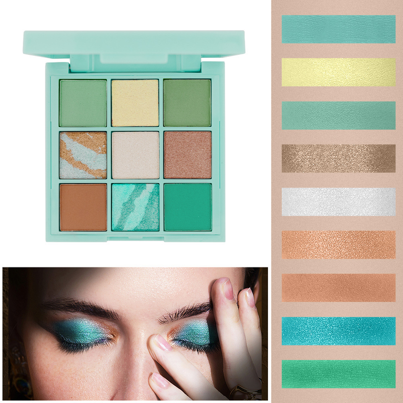 GLAZZI summer ice cream huda nine plate pearl glitter pink sequins earth color matte eye shadow_voghion.com