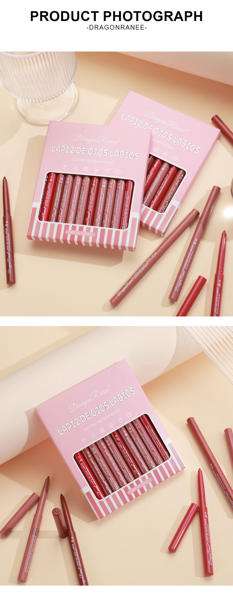 12-Piece Lipstick & Lip Liner Set For Women - Long-Lasting, Non-Fading, Matte Finish, With Beige Brown Shades Included_voghion.com