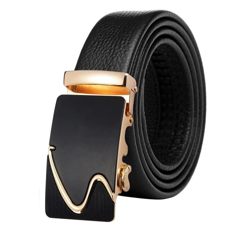 Top layer cowhide men's new automatic buckle casual business simple versatile middle-aged and young pants belt men can_voghion.com