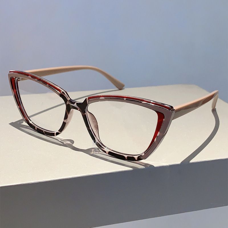 Ins personalizzato splicing colore tendenza versatile anti blu specchio caldo vendita abbagliante occhio di gatto piatto leggero montatura per occhiali_voghion.com