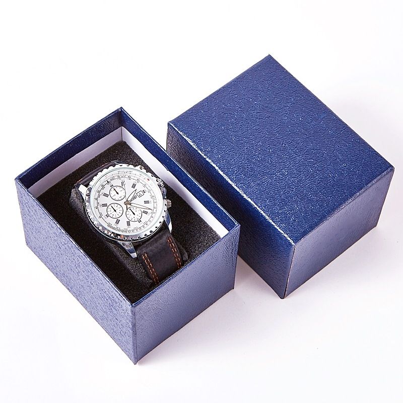 Pudełko na zegarek Skórzana poduszka Pudełko z wzorem liczi Pudełko na zegarek Kwadratowe pudełko na zegarek dla mężczyzn i kobiet_voghion.com