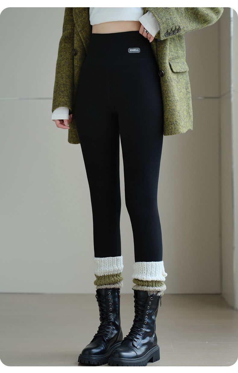 Leggings thermiques pour femme avec doublure polaire - Pantalon taille haute en coton extensible pour l'hiver, confort en laine et soie douces, grandes tailles disponibles_voghion.com