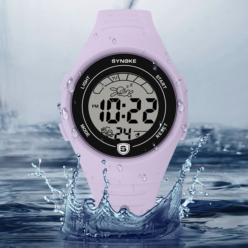 SYNOKE Children's Electronic Watch Waterproof Multi-Function Sports Student Shockproof Cute Anime Tortoise And Hare_voghion.com